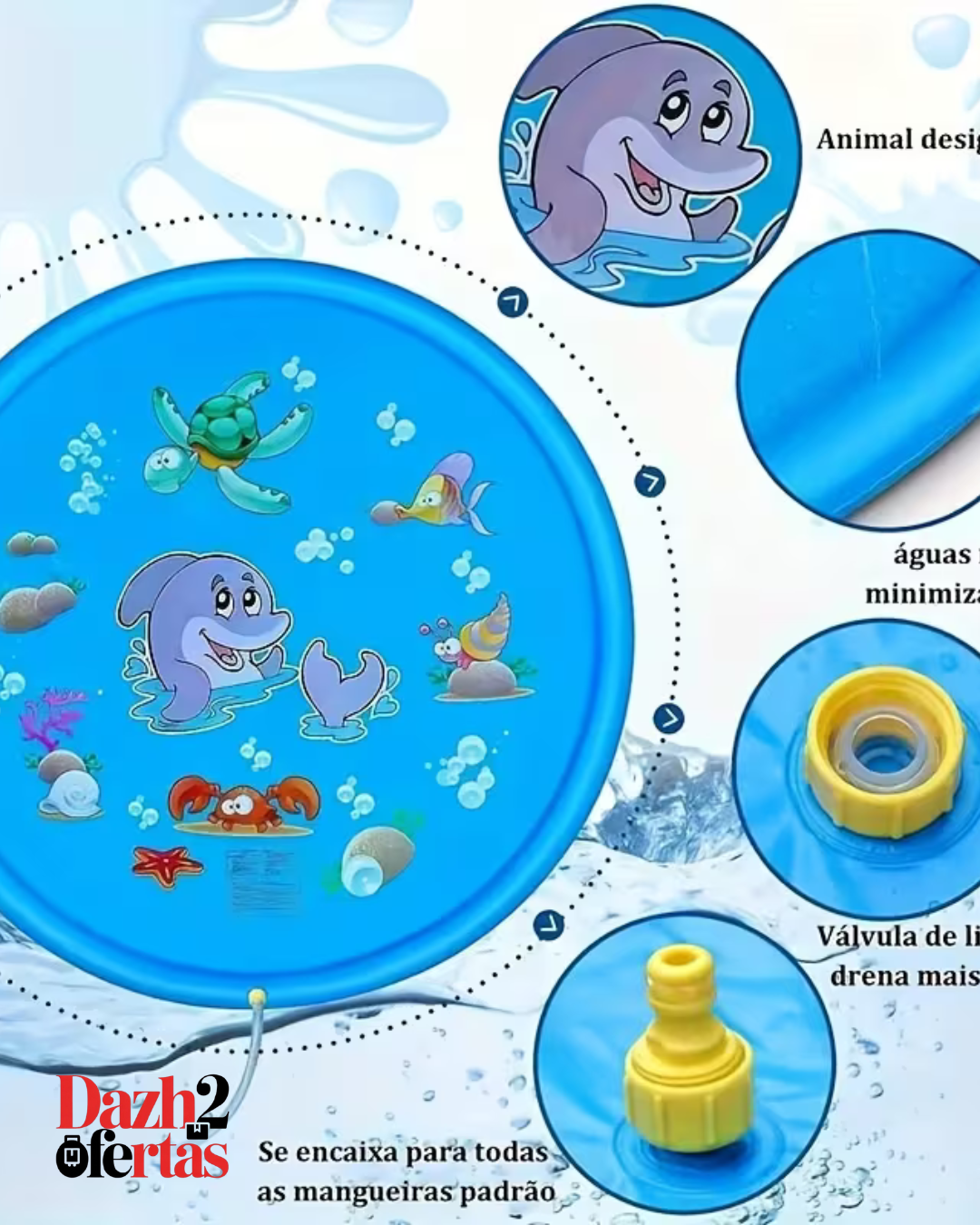 Piscina portátil Extra grande con piletas para niños y mascotas