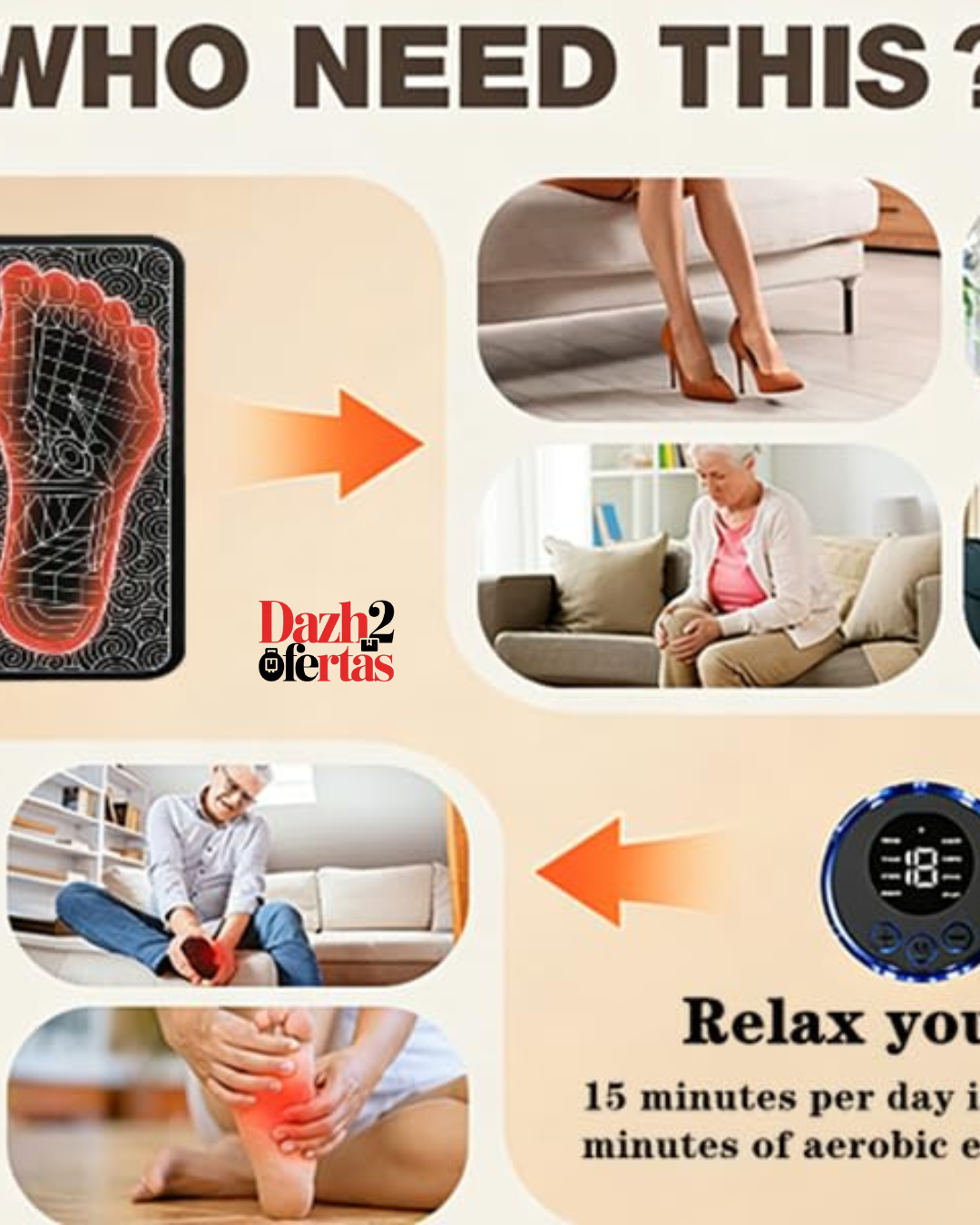 Almohadilla masajeadora para Pies