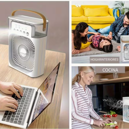 Ventilador Humidificador Portátil 3 en 1