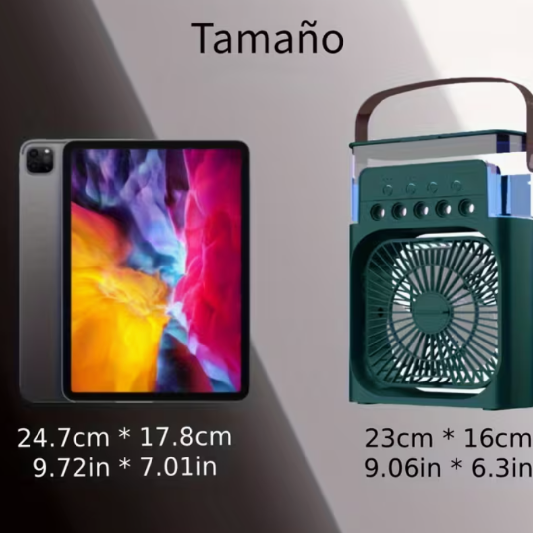 Ventilador Humidificador Portátil 3 en 1