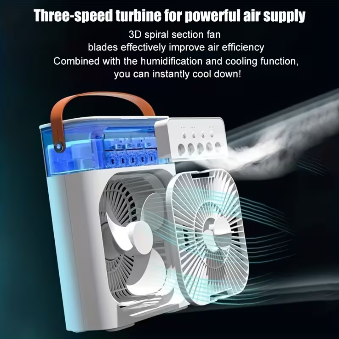 Ventilador Humidificador Portátil 3 en 1